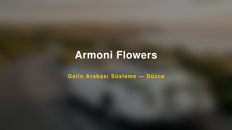 Armoni Flowers Düzce Gelin Arabası Süsleme